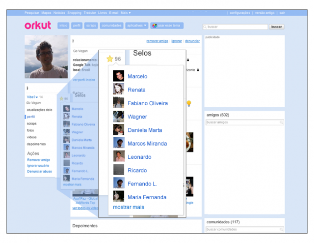 Imagem relacionada a Orkut recupera recurso de fãs e traz temas para comunidades