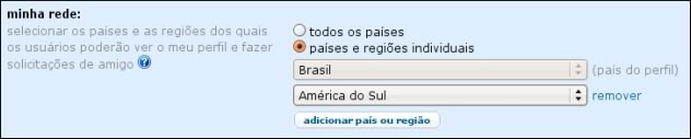 Imagem relacionada a Orkut: selecione países ou regiões que podem visualizar seu perfil
