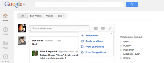 Imagem relacionada a Google+ ganha integração com o Google Drive