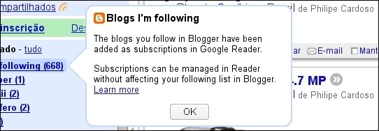 Imagem relacionada a Google Reader ganha funcionalidade integrada com o Blogger [e depois remove]