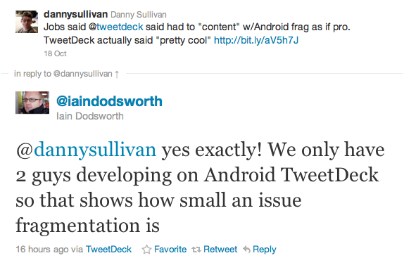 Imagem relacionada a TweetDeck desmente crítica de Steve Jobs sobre Android