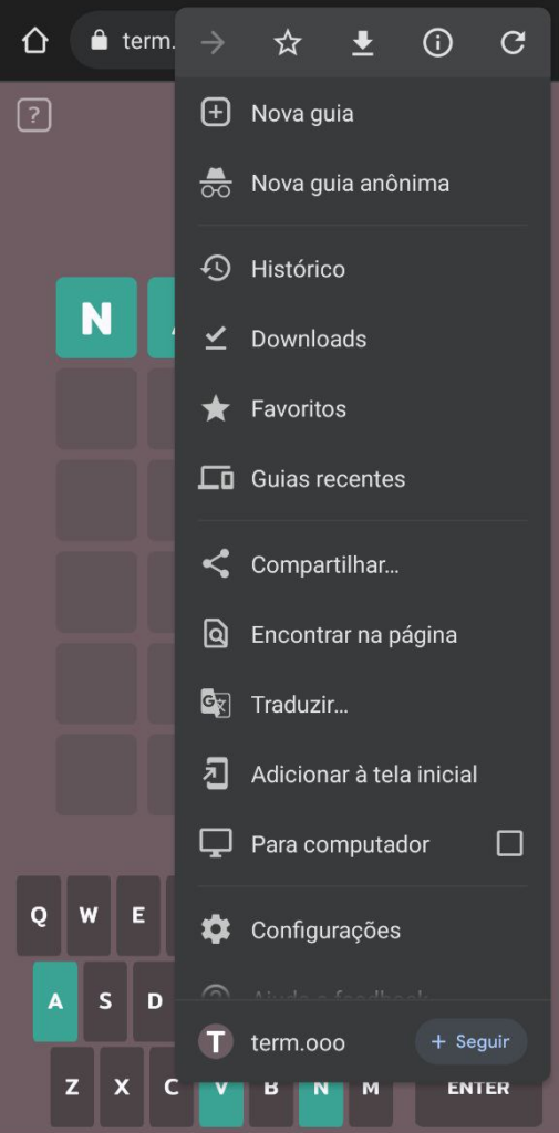 Imagem relacionada a Term.ooo: como instalar jogo Termo como app no Android