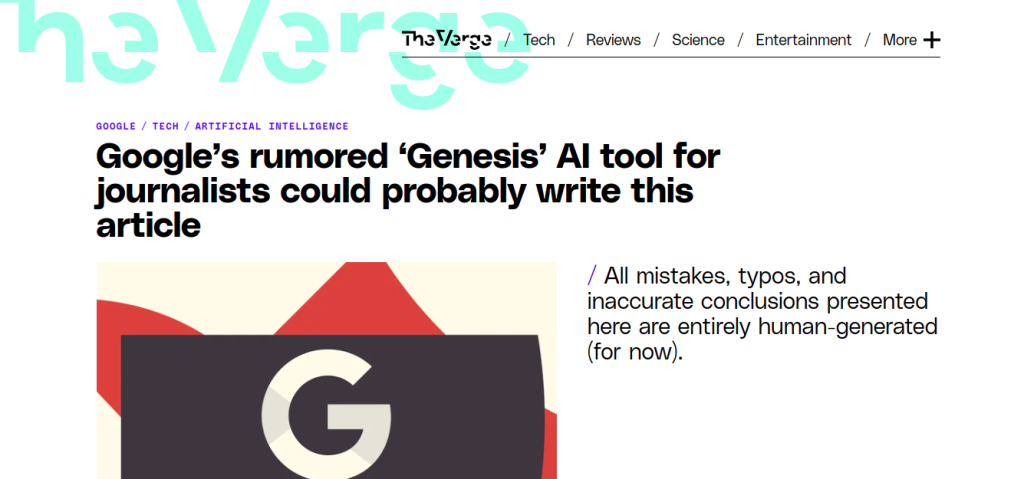 Imagem relacionada a Site com geração automática de texto é fonte do Google Notícias no Brasil
