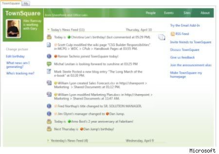 Imagem relacionada a Microsoft TownSquare quer transformar a intranet numa rede social