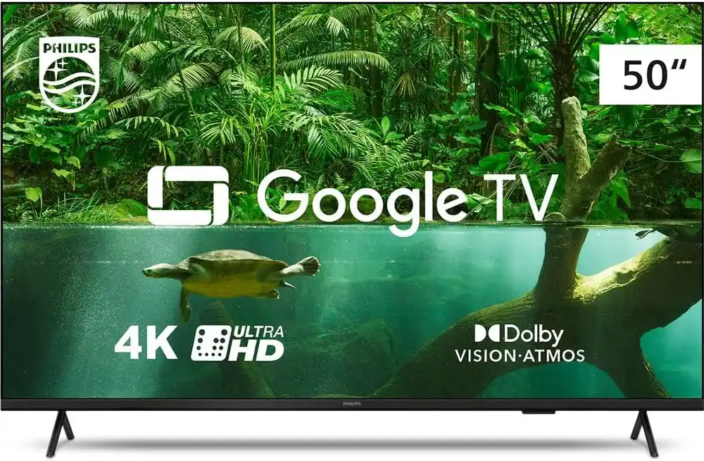Imagem relacionada a TV 4K Philips de 50 pol. com Google TV está com o menor preço histórico na Amazon
