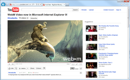 webm-ie9-yt-screenshot Imagem relacionada a Google libera WebM Plugin para Internet Explorer 9