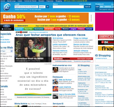 Imagem relacionada a iG reformula novamente sua home page