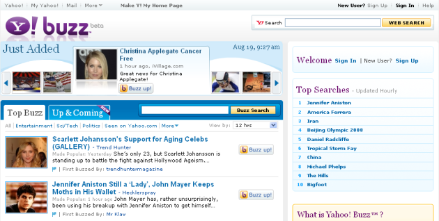 Imagem relacionada a Yahoo! Buzz é aberto para todos [web 2.0]